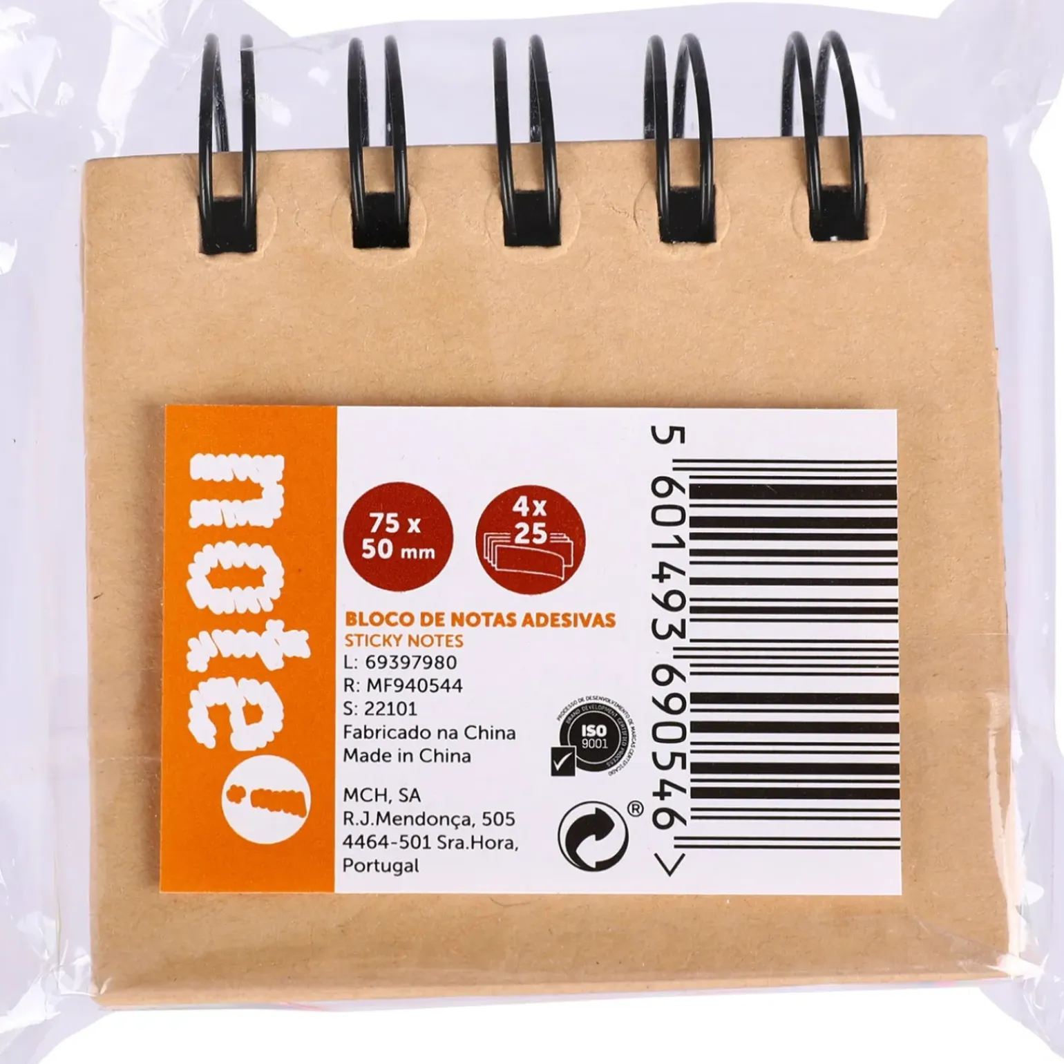 Bloco Notas Aderente 7,5*5Cm 25 Folhas 4 Unidades Note!