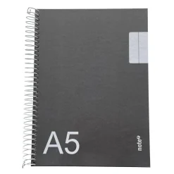 Caderno Espiral A5 Pautado Preto Tecnoline