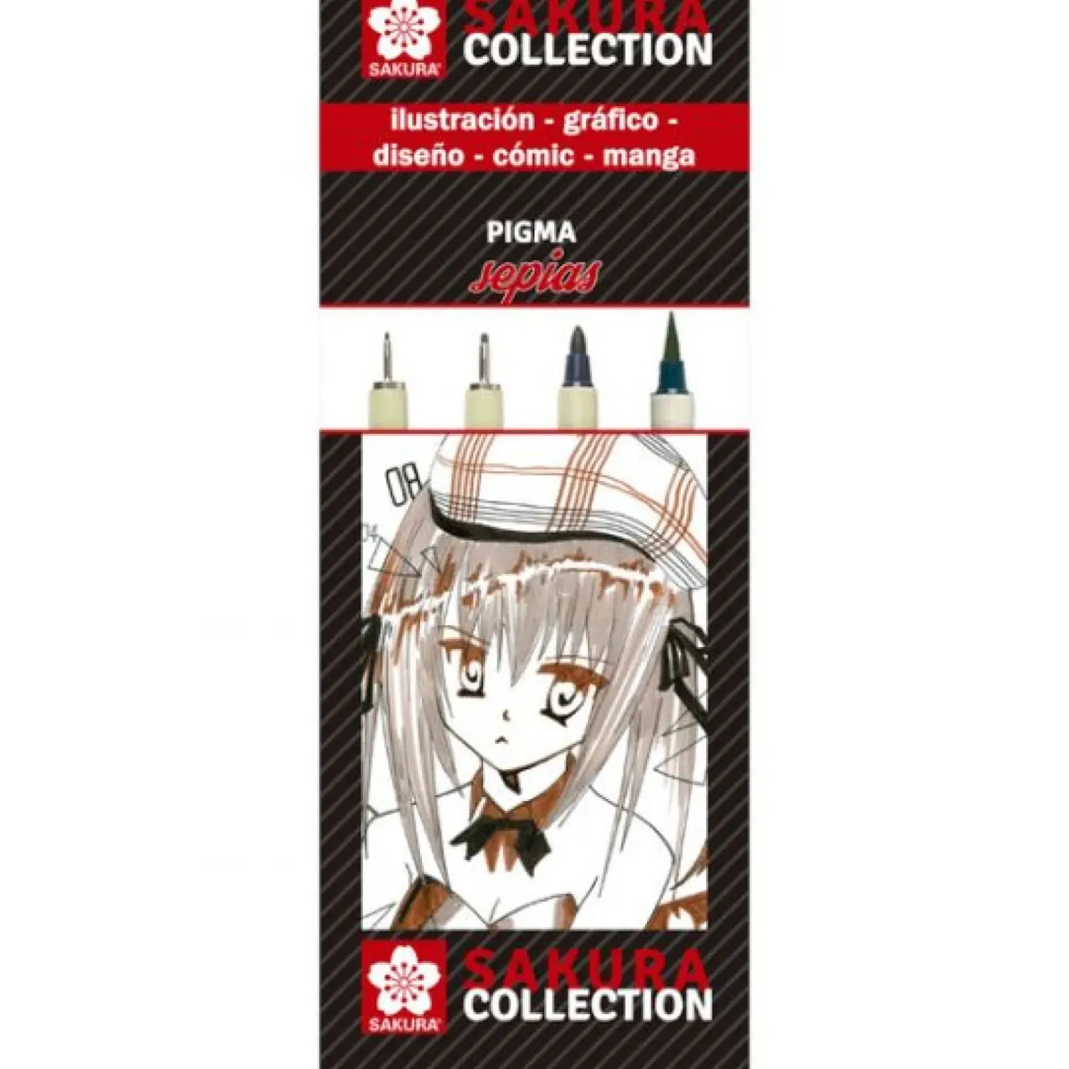 Conjunto de 4 Marcadores Sakura Pigma Sépia