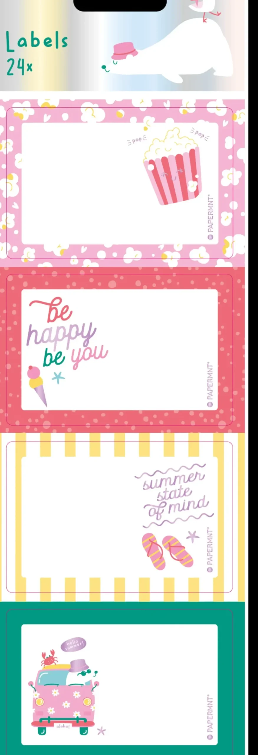 Conjunto 6 Etiquetas - Beach Happy