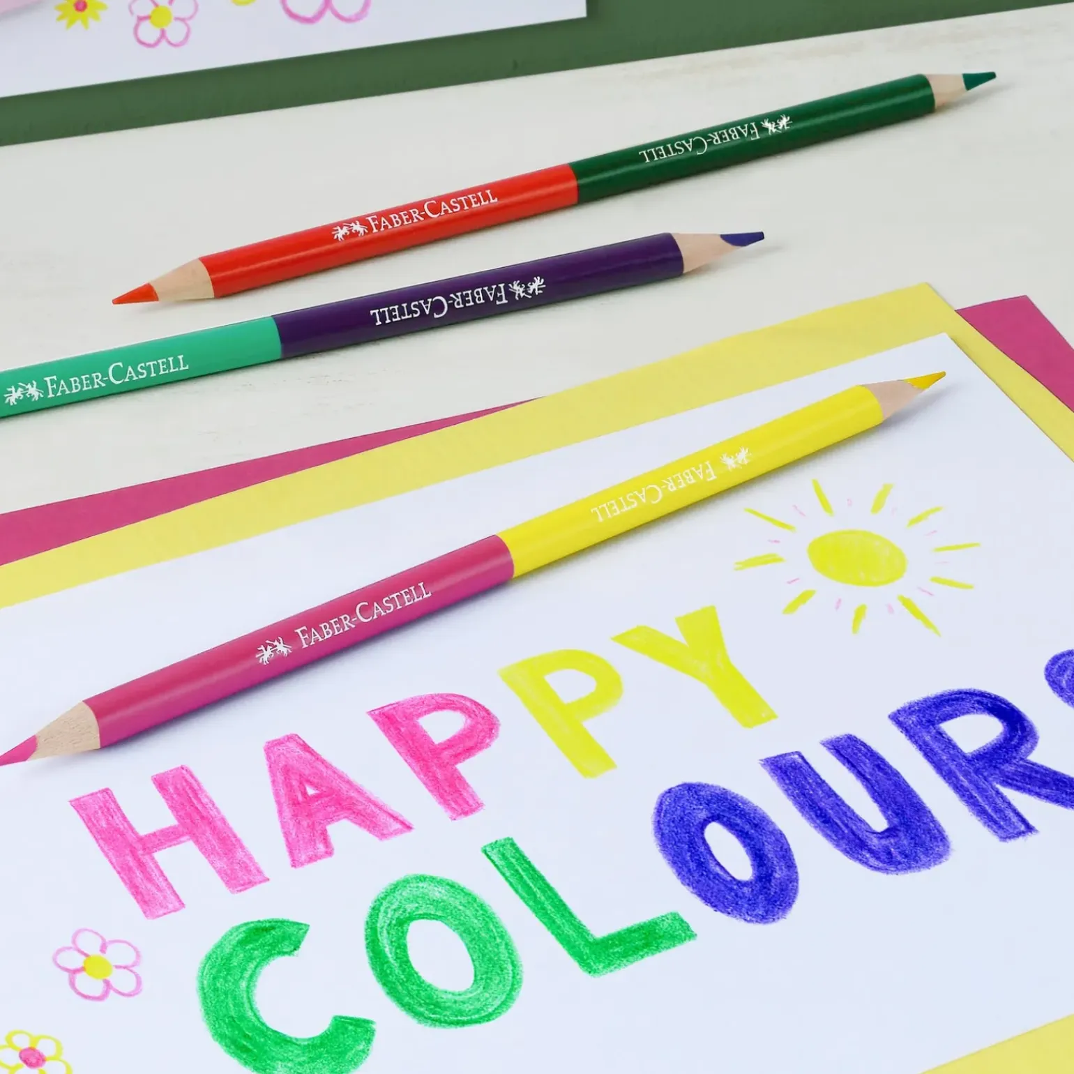 Lápis Cor 12 unidades + 3 Lápis Bicolor + Afia Faber Castell