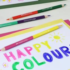 Lápis Cor 24 unidades + 3 Lápis Bicolor + Afia Faber Castell