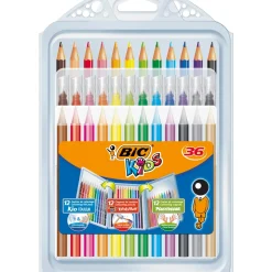 Marcador Colorir 12 Lápis Cor + 12 Cera Bic
