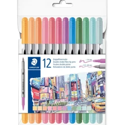 Marcadores Colorir Duplo Pastel 12 Unidades Staedtler