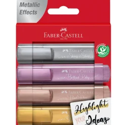 Marcadores Textliner Cores Metálicas 4 unidades Faber Castell