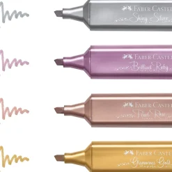 Marcadores Textliner Cores Metálicas 4 unidades Faber Castell
