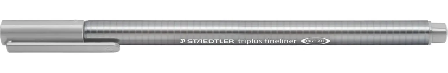 Marcador Triplus Fineliner Cinza Prata
