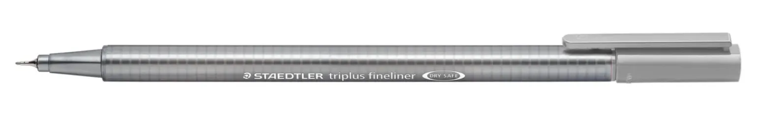 Marcador Triplus Fineliner Cinza Prata