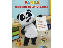 Panda - Tesouro de Atividades - Caixa com Livro para Colorir, 4 Marcadores, Mais de 20 Autocolantes e Puzzles