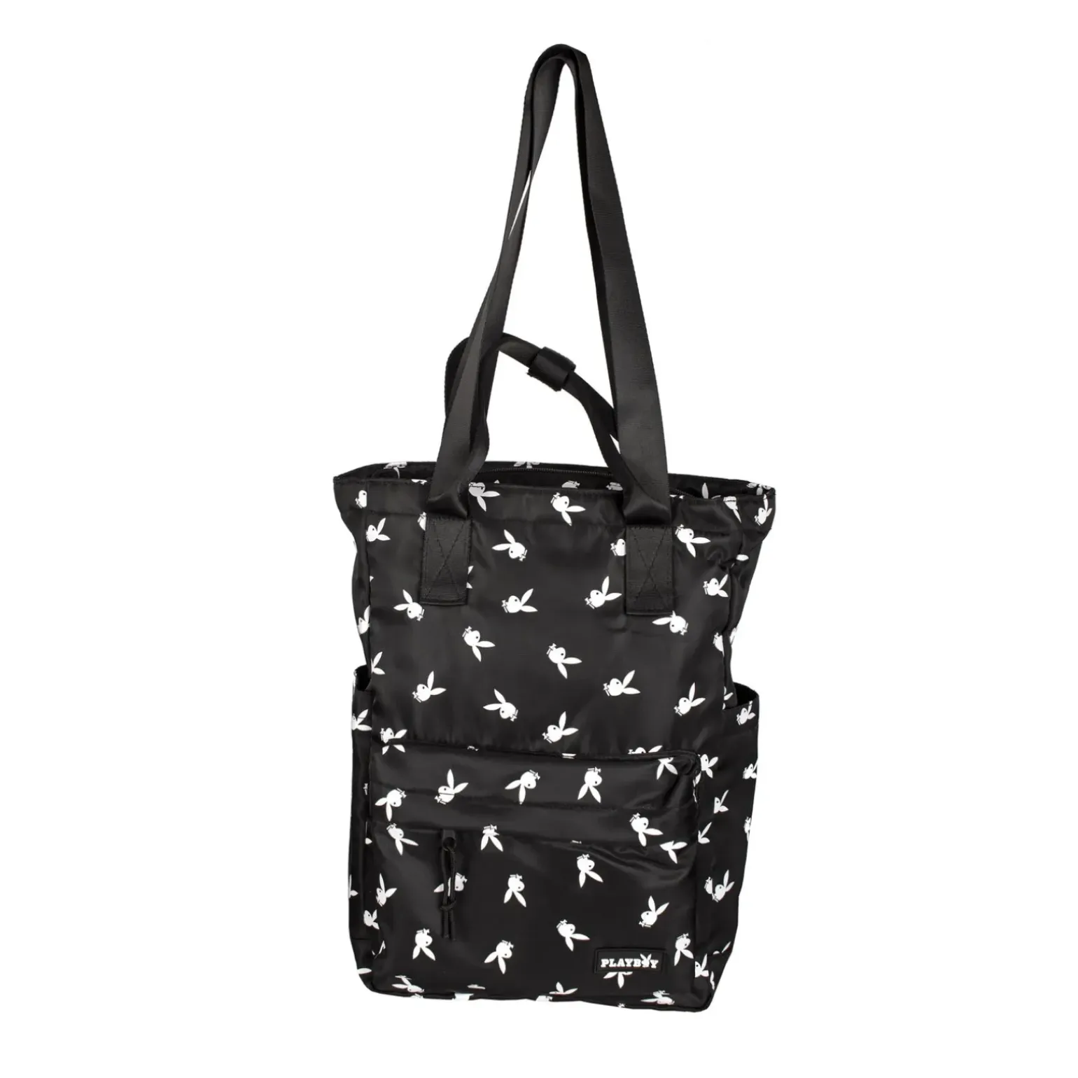 Tote Bag Bunny Pattern Black Playboy